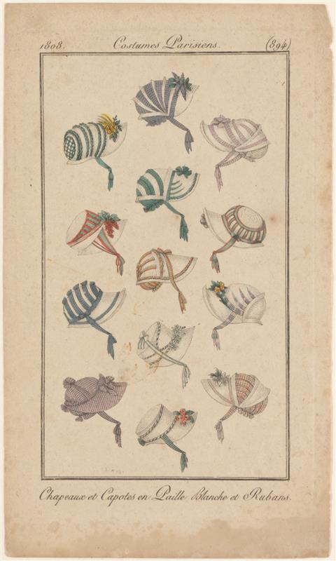 Modeprent uit Journal des Dames et des Modes (Costume Parisiens)