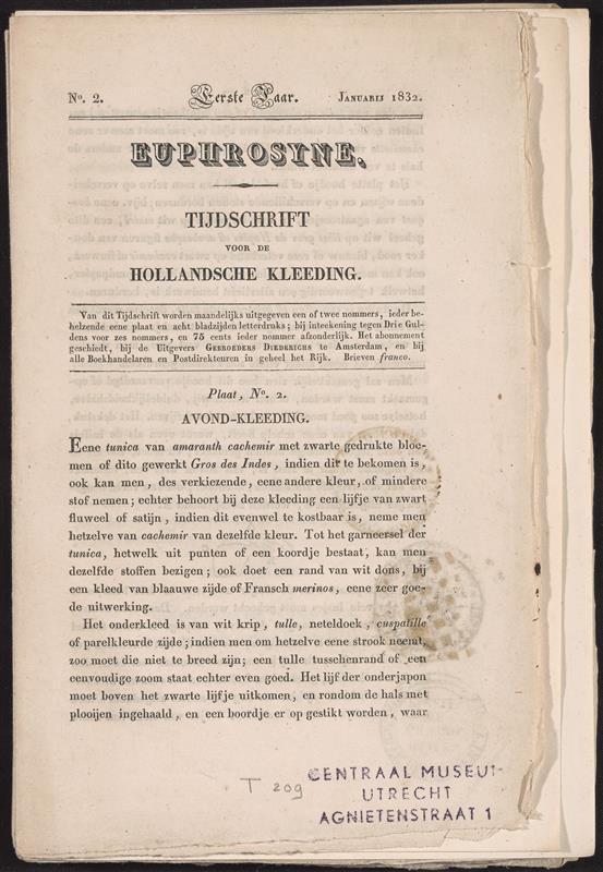 Euphrosyne: tijdschrift voor de Hollandsche Kleeding