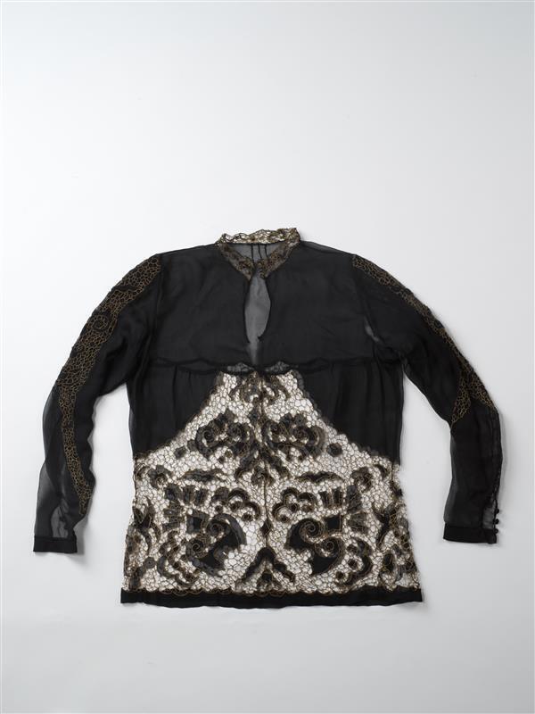 zwarte blouse met gouddraad