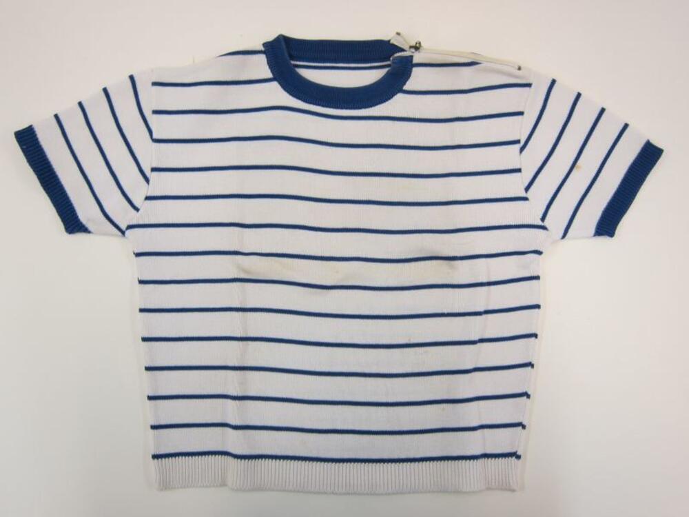 Wit met blauw gestreepte kindertrui