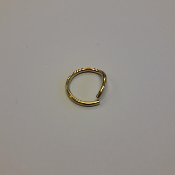 Ring van tot cirkel gebogen gouddraad