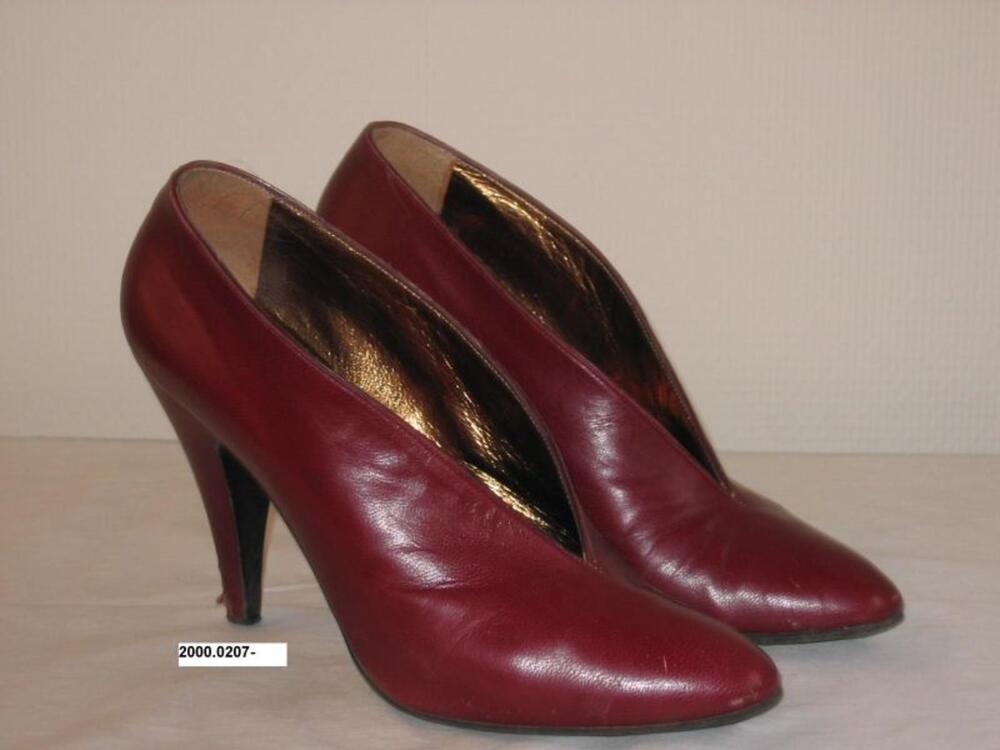 Bordeaux leren pumps