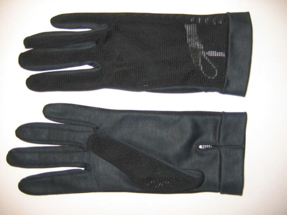 Handschoenen in zwarte nylon en satijn