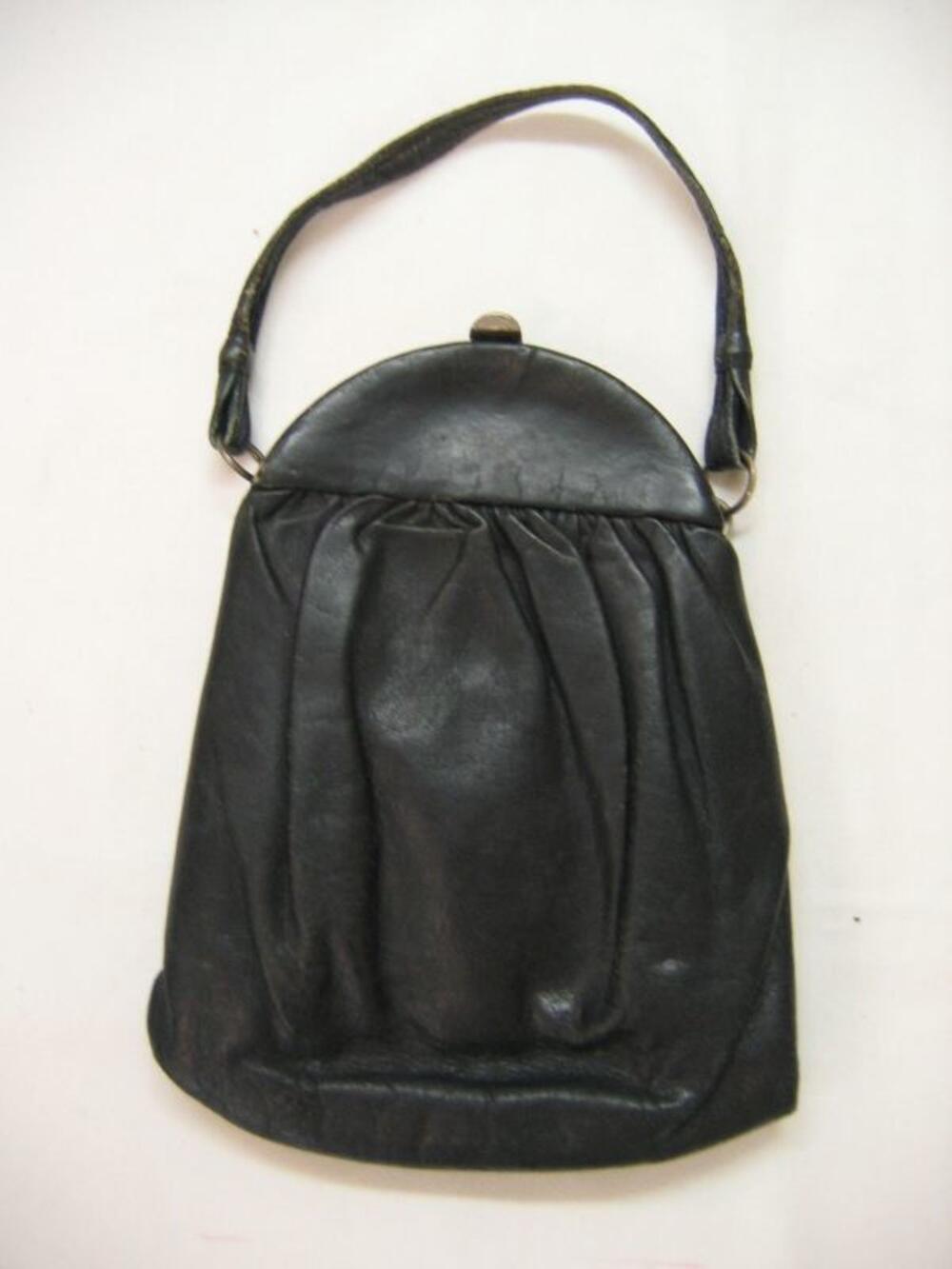 Handtas in zwart leer