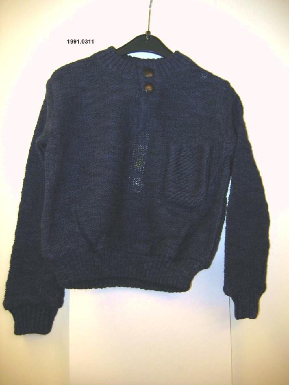 Trui in donkerblauwe synthetische stof