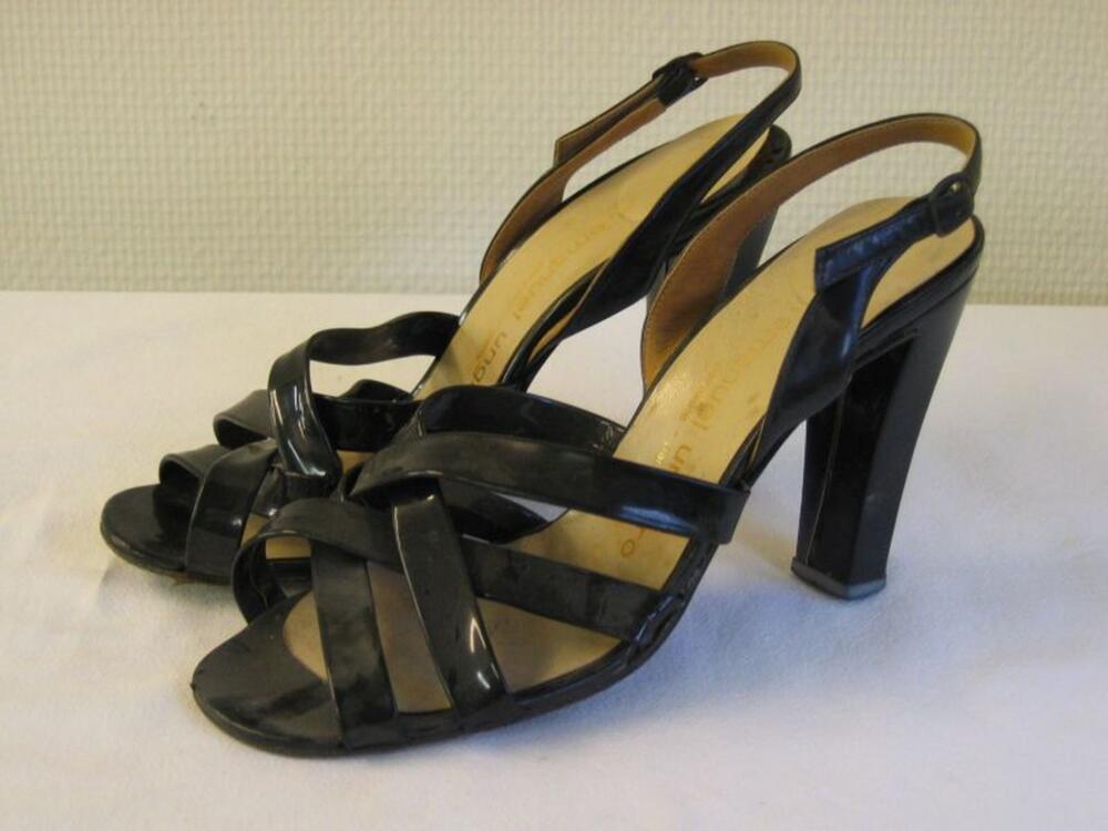 Sandalen in zwarte laqué
