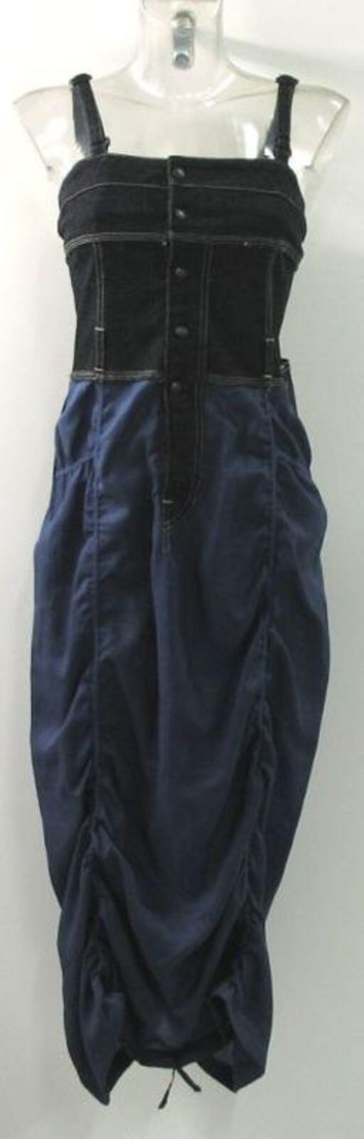 Jurk in blauwe denim en katoen
