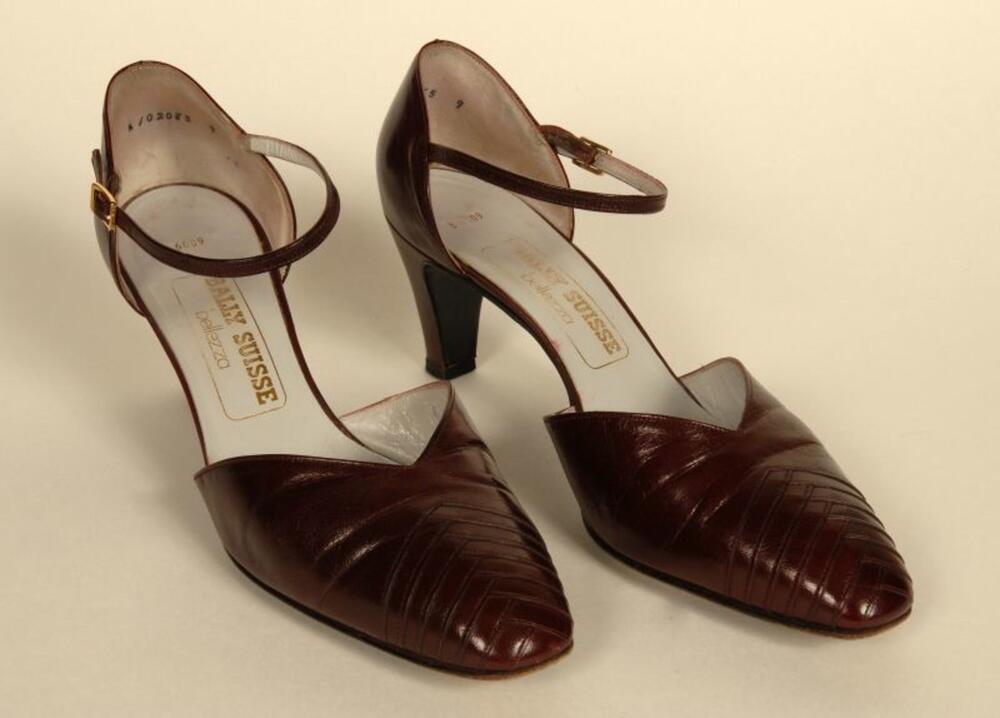 Halfopen schoenen in bordeaux leer