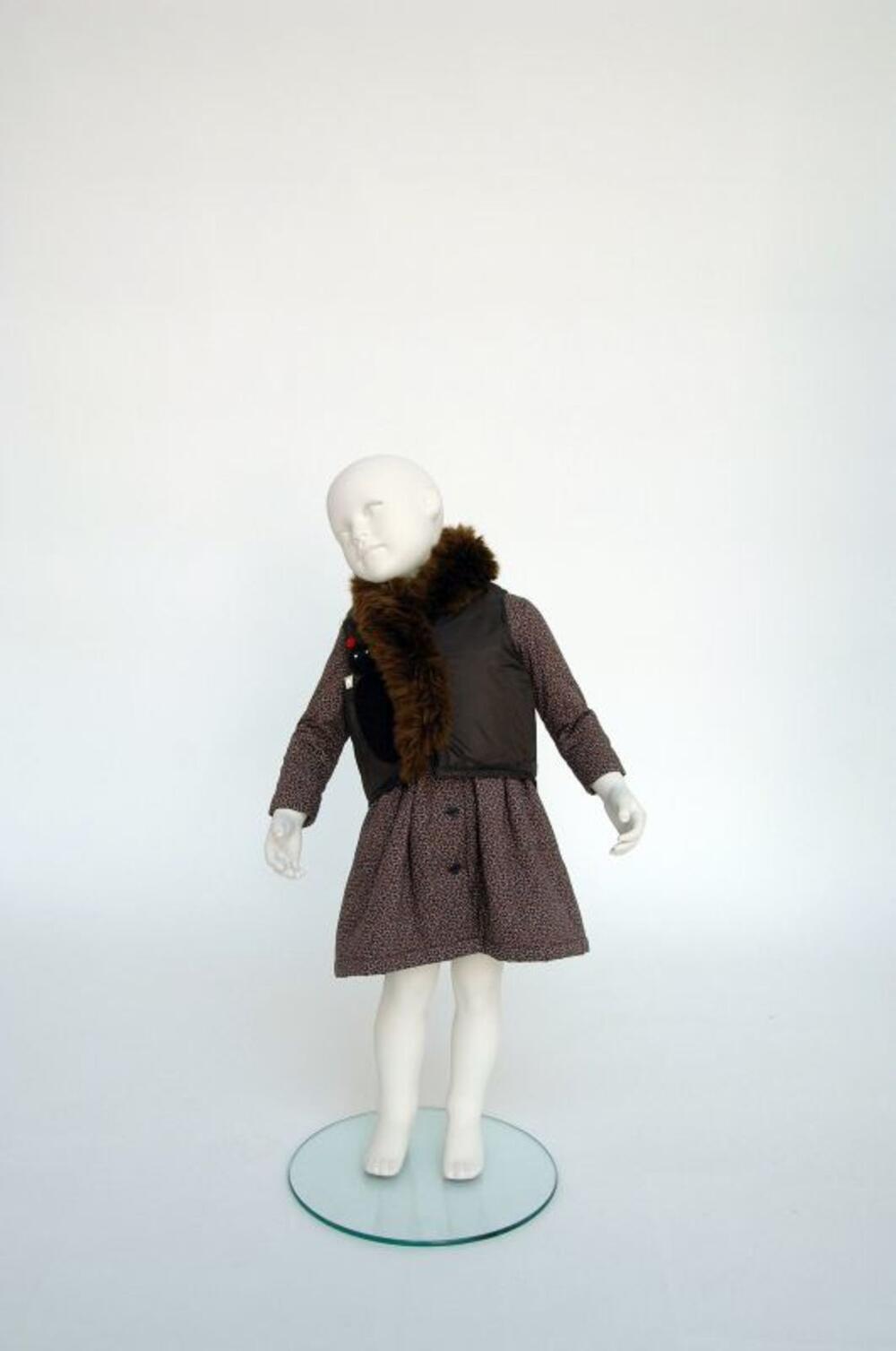 Body in polyamide met kraag in imitatiebont