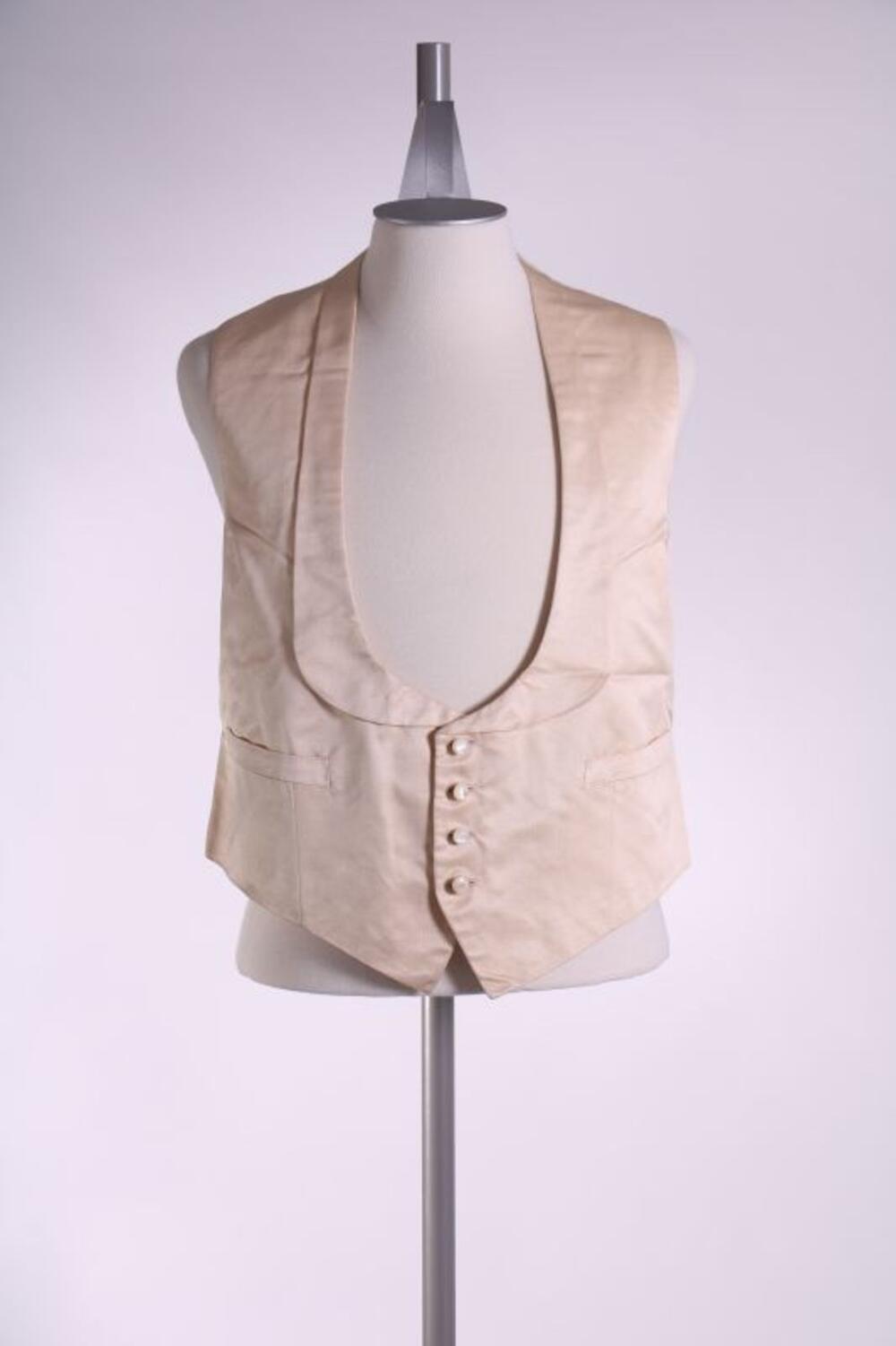 Gilet in ecrukleurige zijde