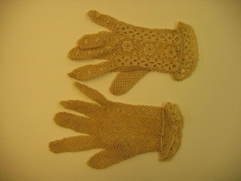Handschoenen in ecrukleurige katoen
