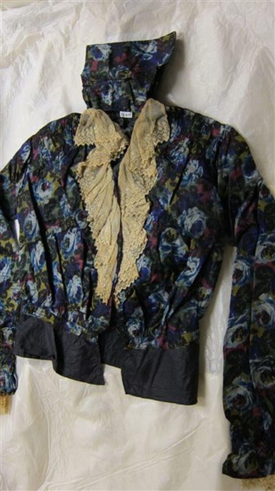 Blouse met ikat-effect in blauw, paars en roze