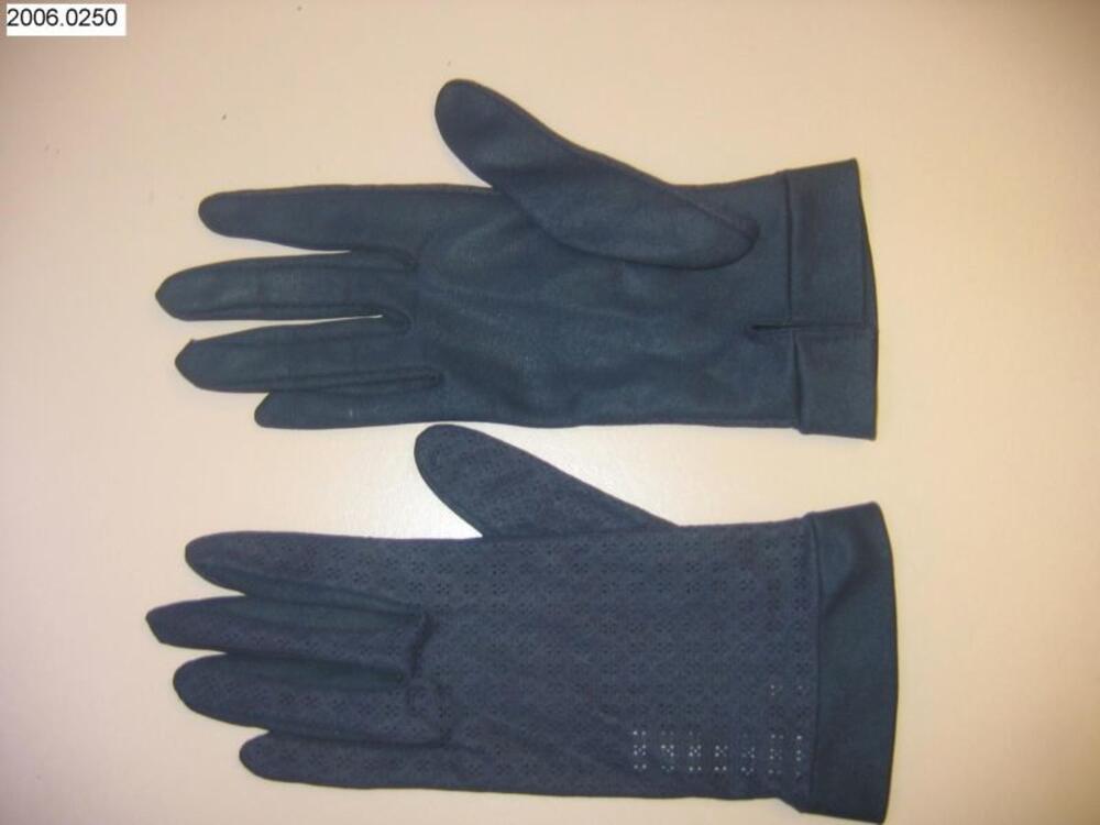 Korte handschoenen in donkerblauwe tricot