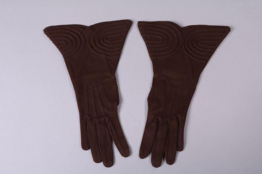 Handschoenen in bruine tricot