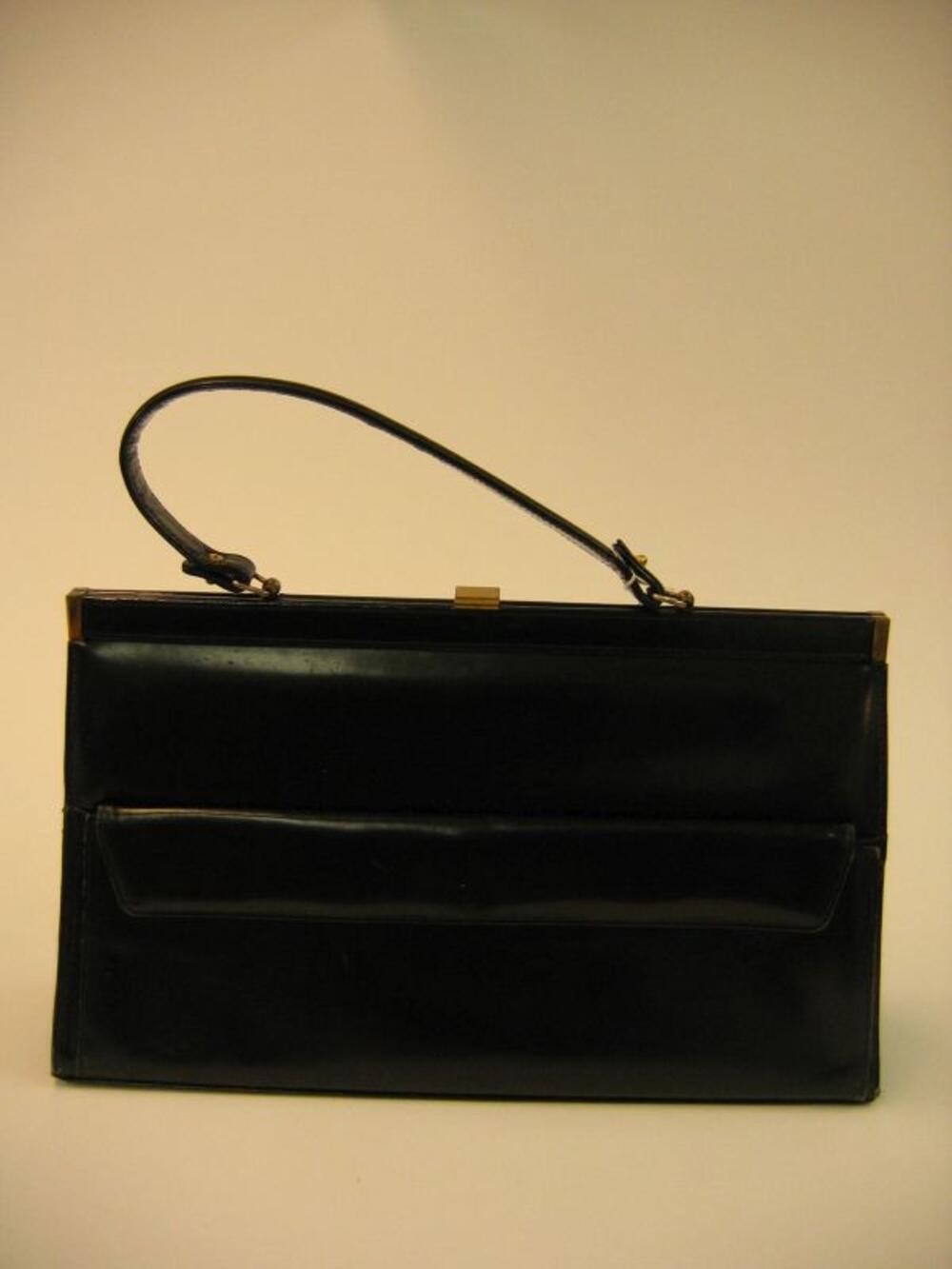 Handtas in zwart leer