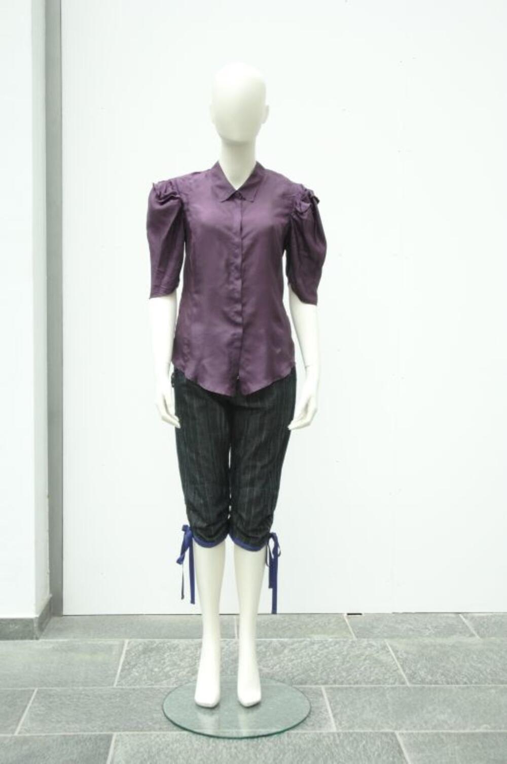 Blouse in violetkleurige zijde