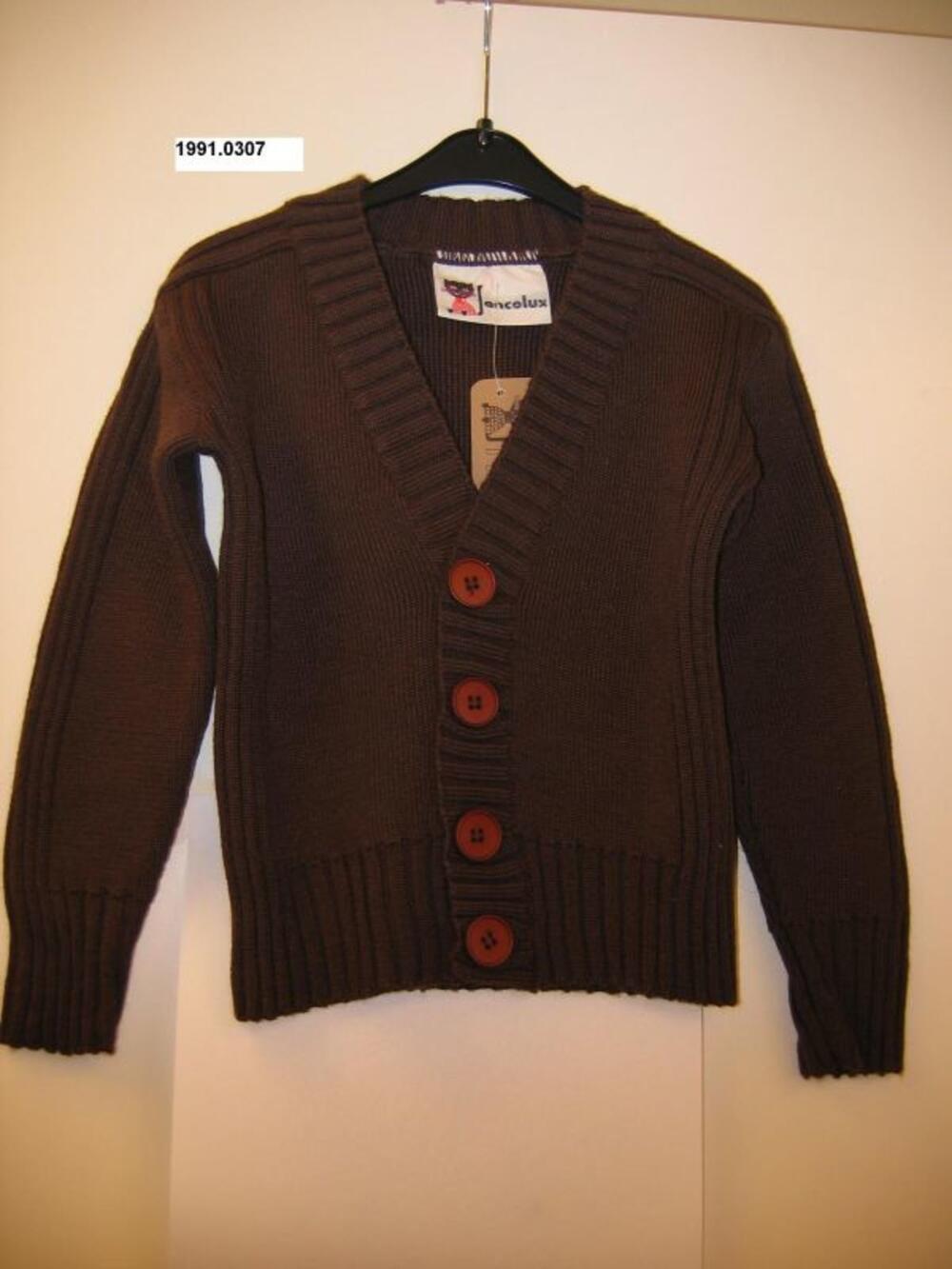 Cardigan in bruin breiwerk