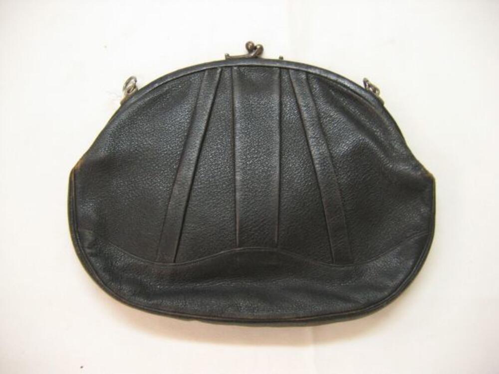 Kleine handtas in donkerblauw leer