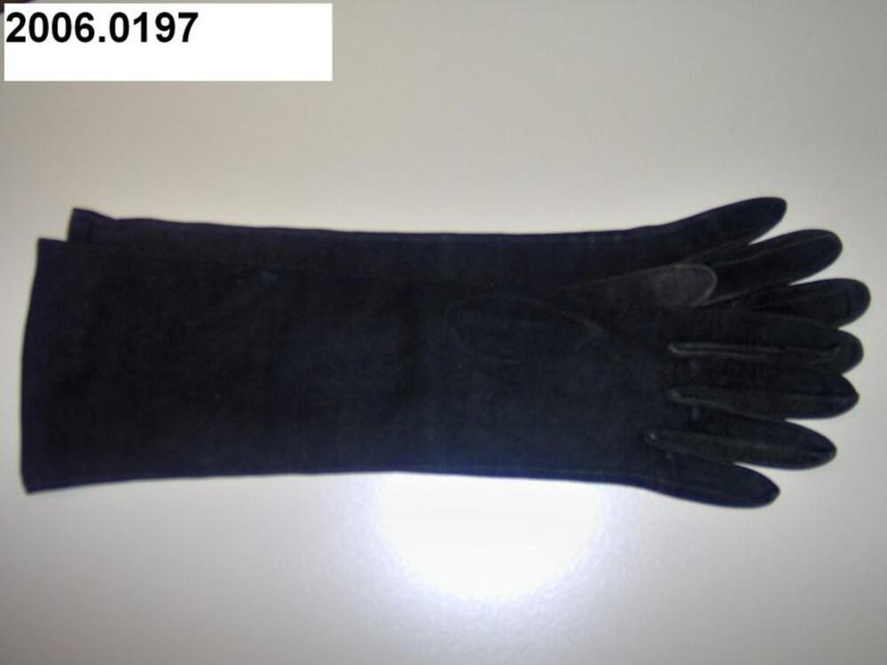 Halflange handschoenen in zwart suède
