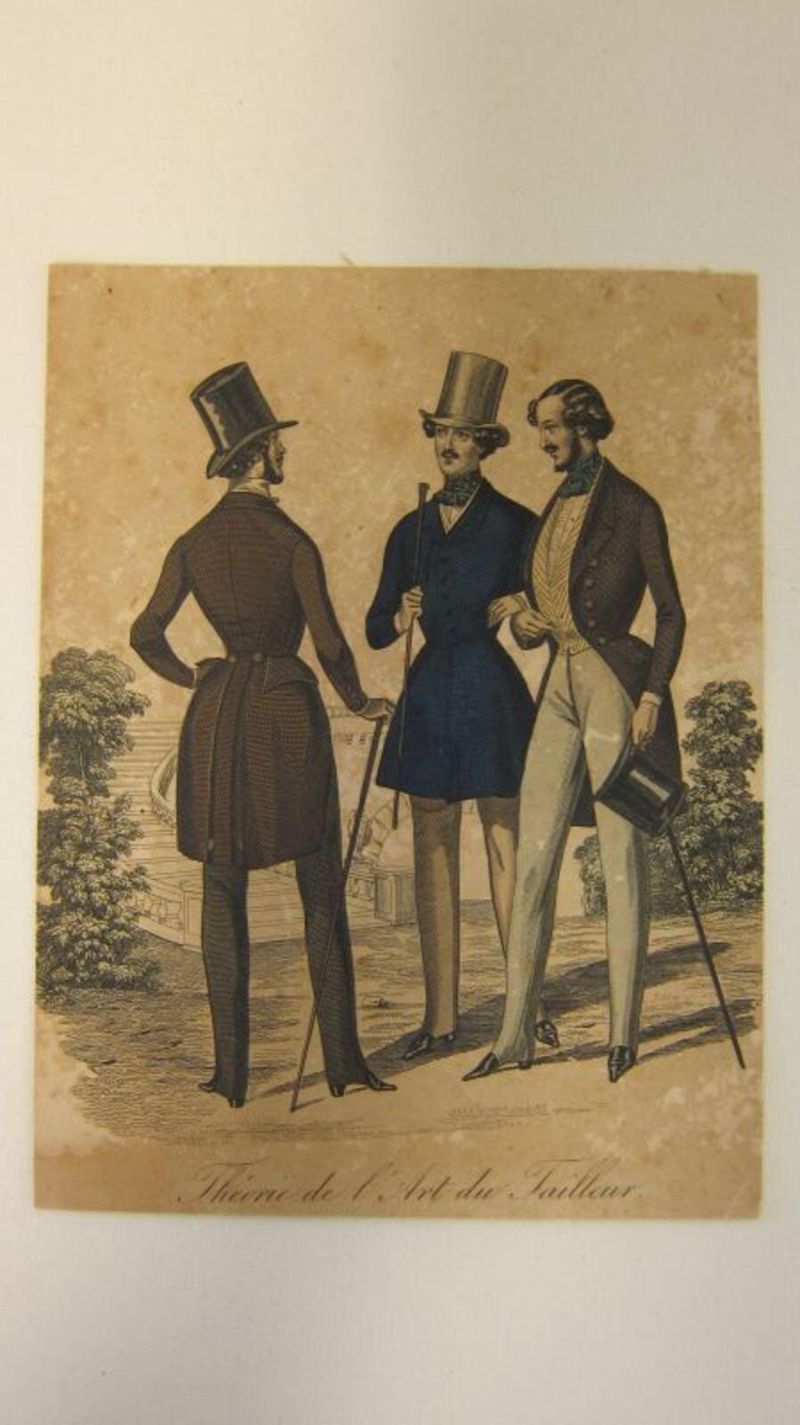 Kopergravure uit Modes de Paris, Journal des mantelpaks