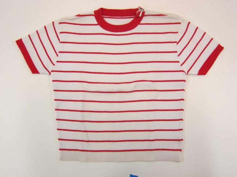 Wit met rood gestreepte kindertrui