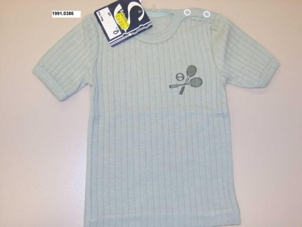 T-shirt in pastelkleurige tricot met tennismotief