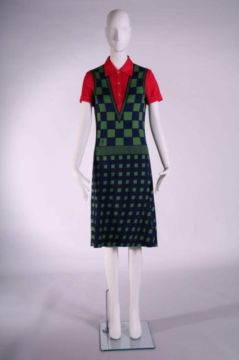 Jurk in tricot met optische print