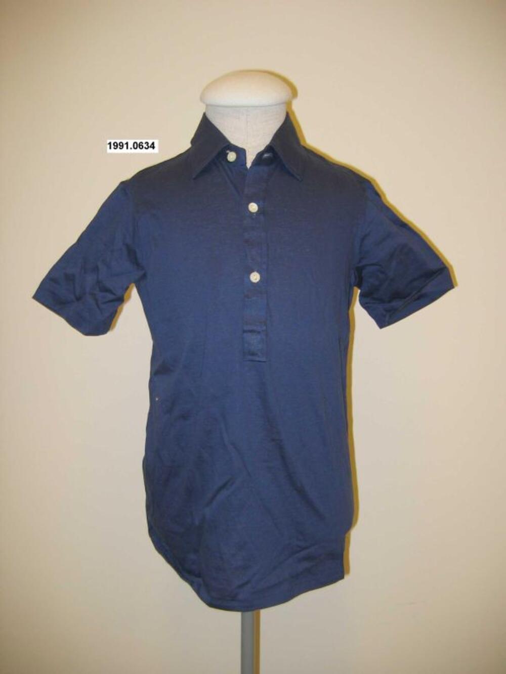 Poloshirt in donkerblauwe tricot