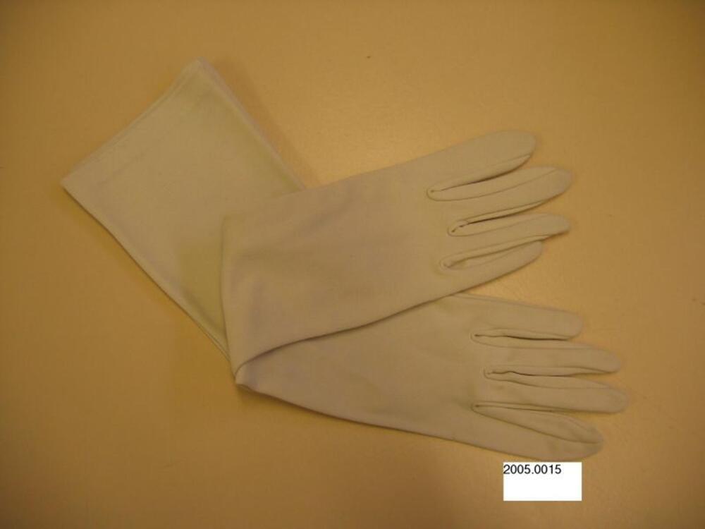 Handschoenen in lichtgrijze rekbare nylon