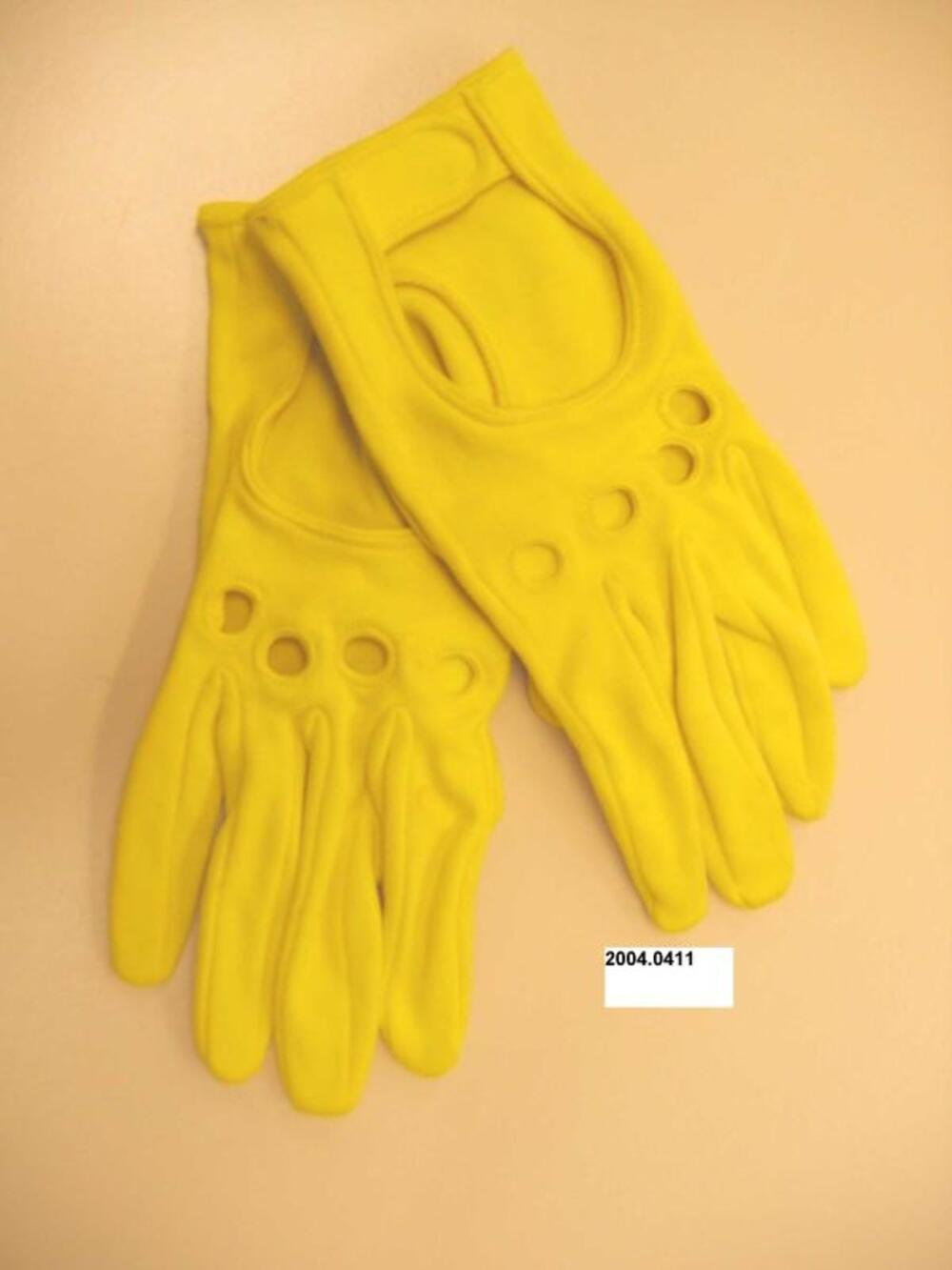 Handschoenen in gele tricot