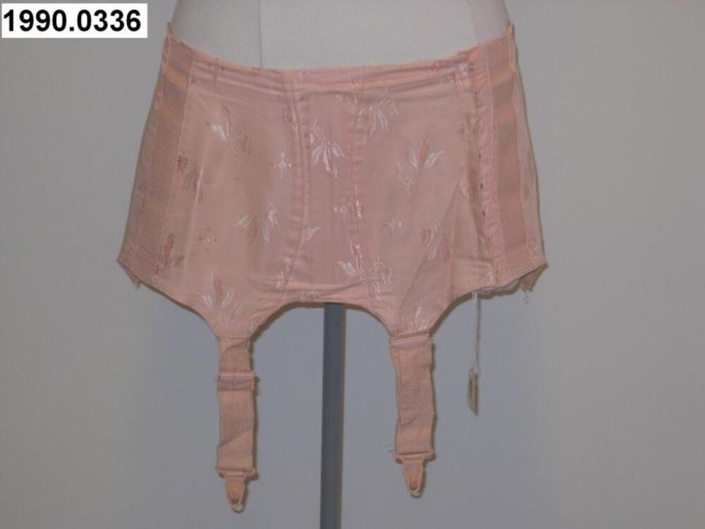 Jarretelgordel  in roze damast