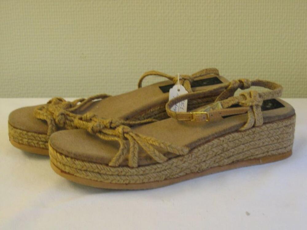 Sandalen in touw met plateauzolen
