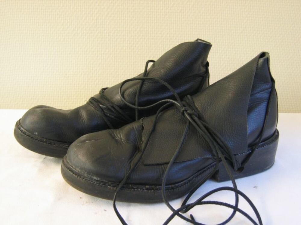 Bottines in zwart leer