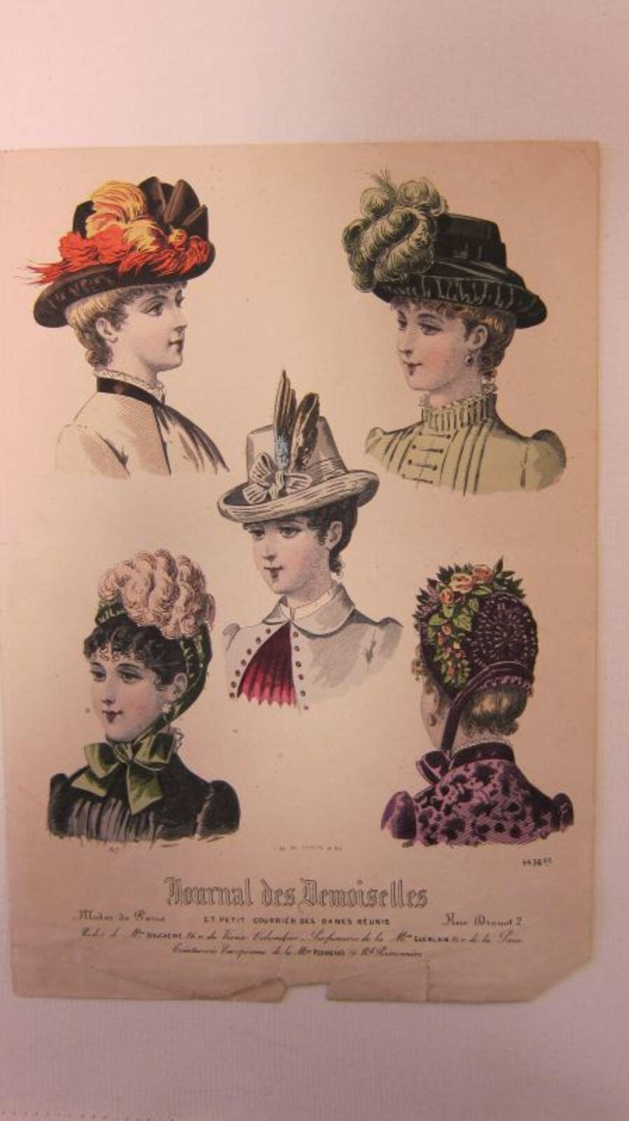 Kopergravure op papier uit Journal des Desmoiselles et Petit Courrier des Dames Réunis