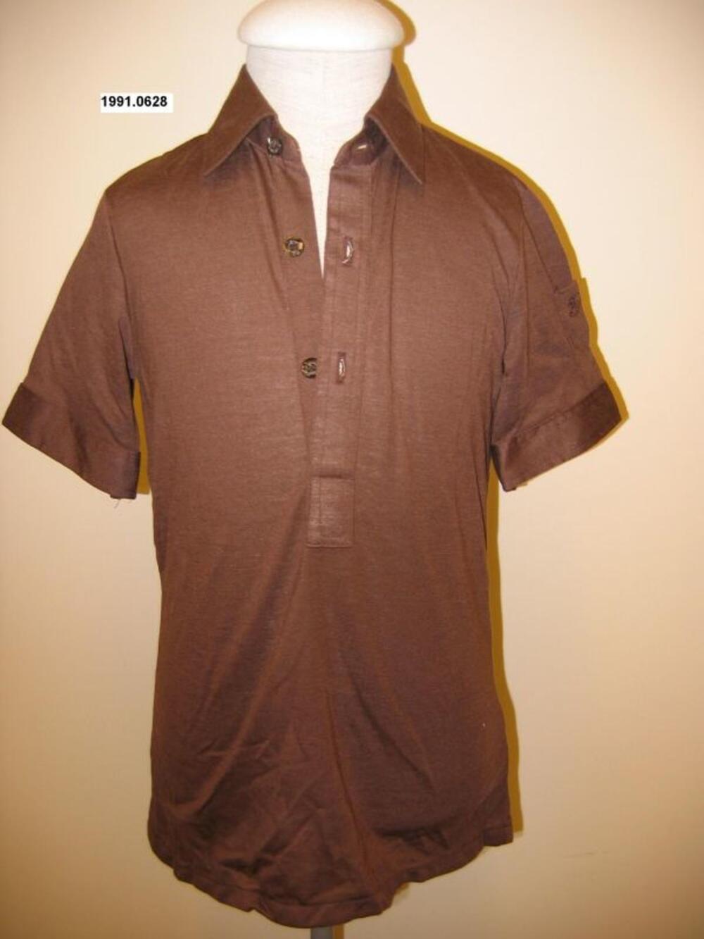 Poloshirt in bruine tricot