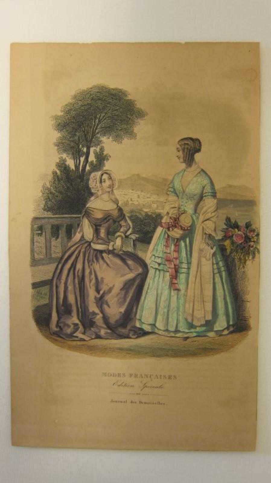 Kopergravure op papier uit Modes Françaises Edition Speciale du Journal des Desmoiselles