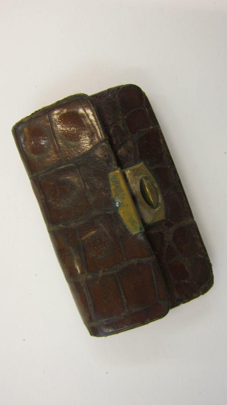 Portefeuille in bruin krokodillenleer