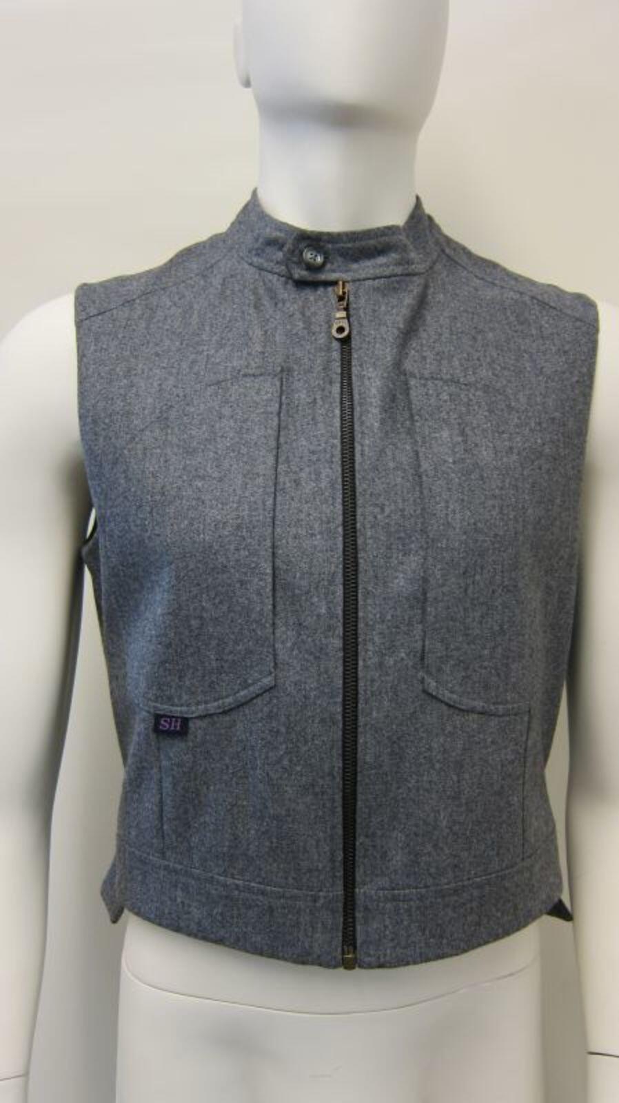 Vest in grijs wol met ritssluiting