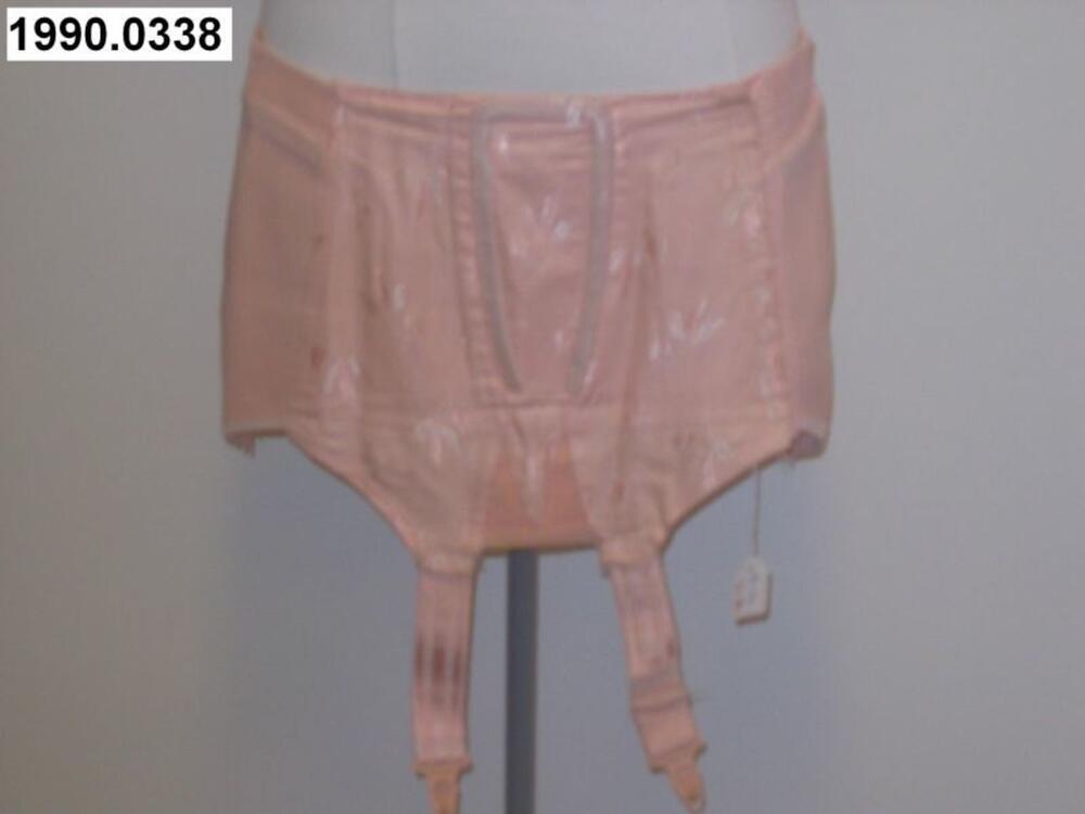 Jarretelgordel in roze damast