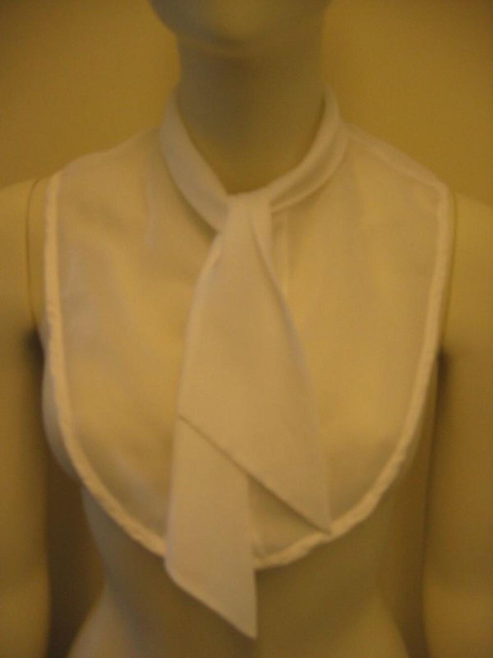 Chemisette in witte synthetische stof met strik
