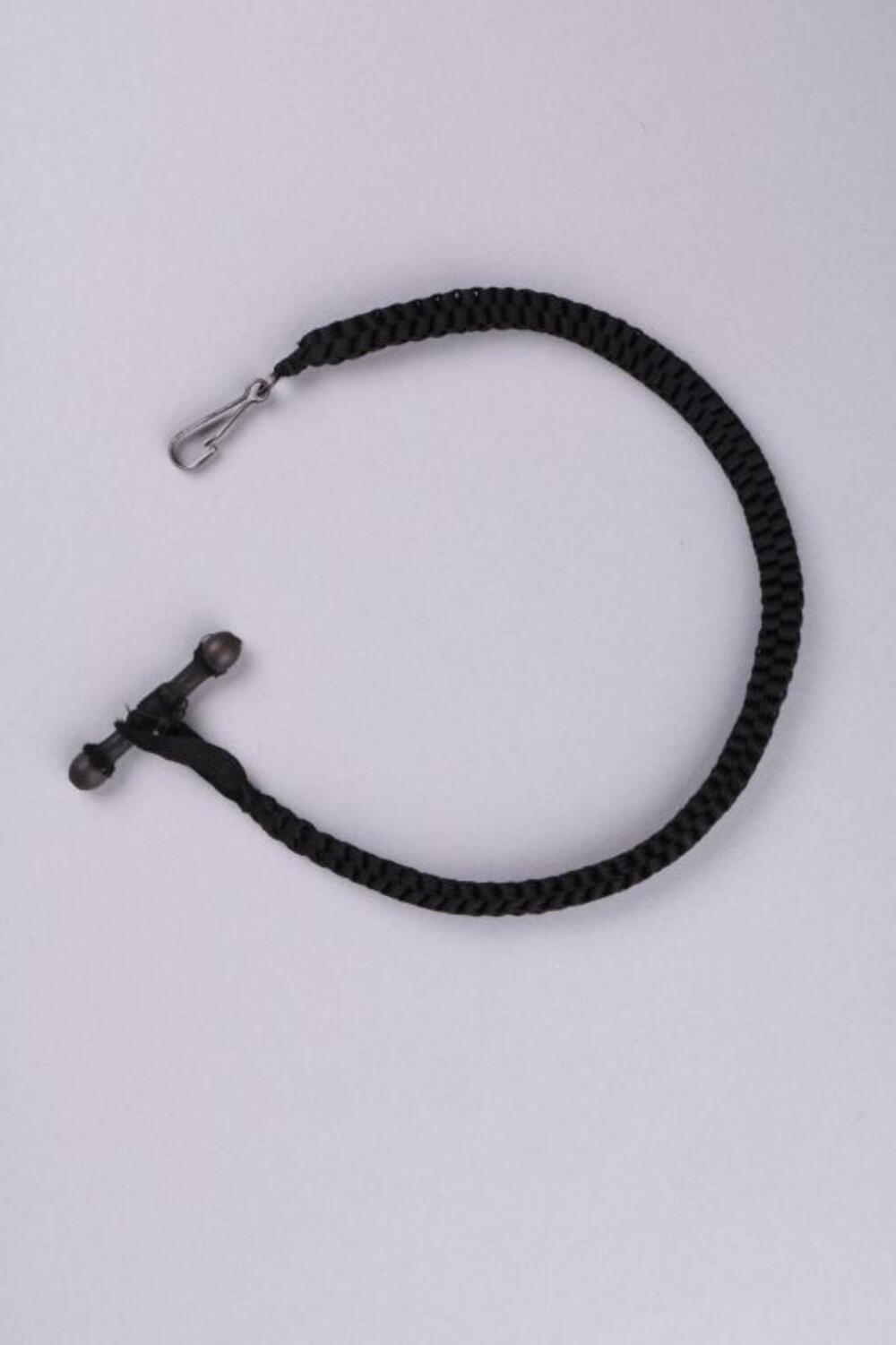 Horlogeketting in zwart, gevlochten lint