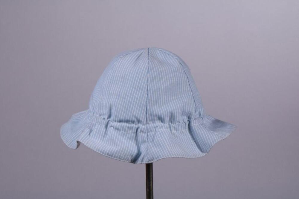 Blauw/wit gestreept katoenen zomerhoedje
