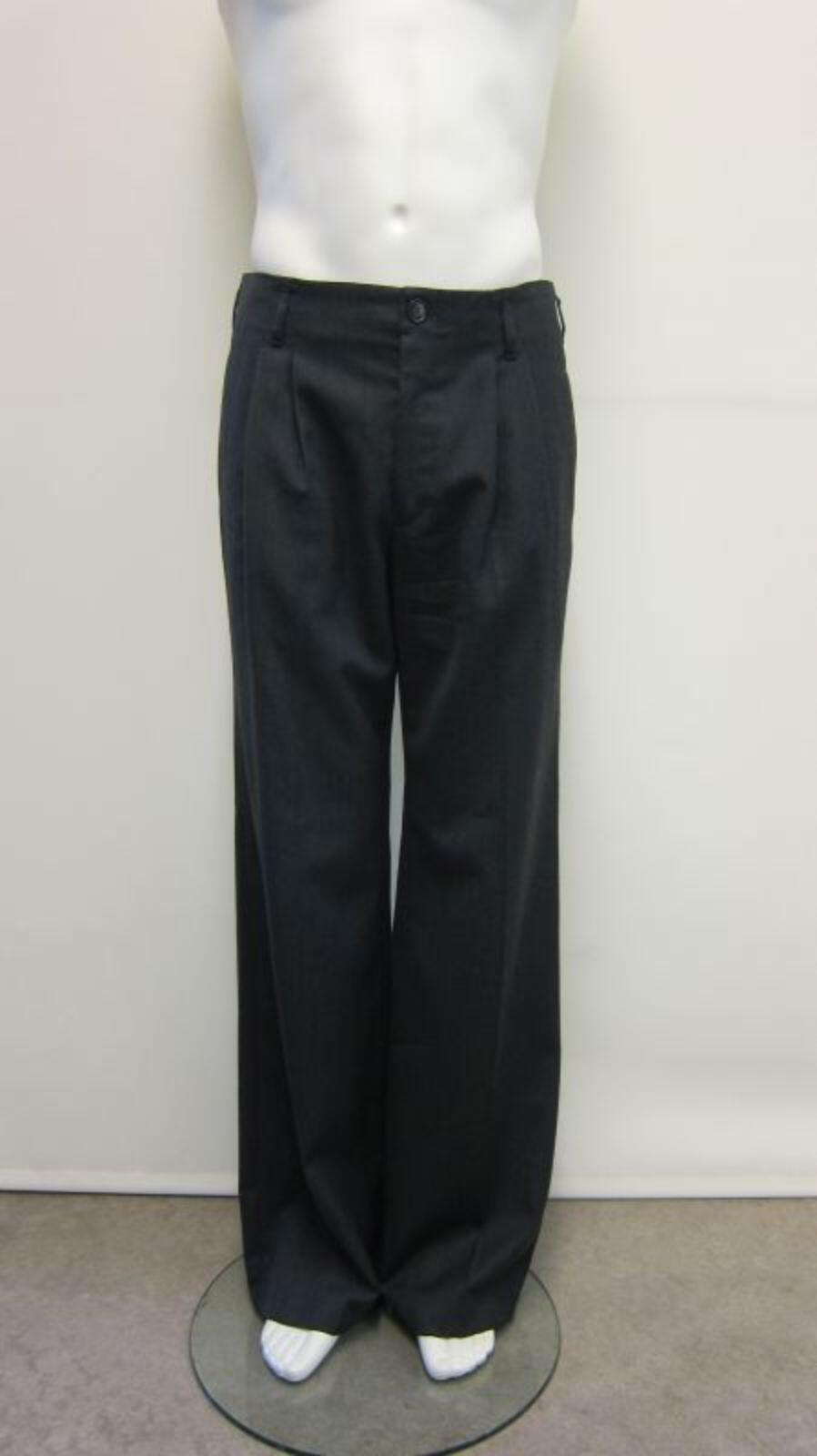 Grijze wollen lange broek met rechte pijpen