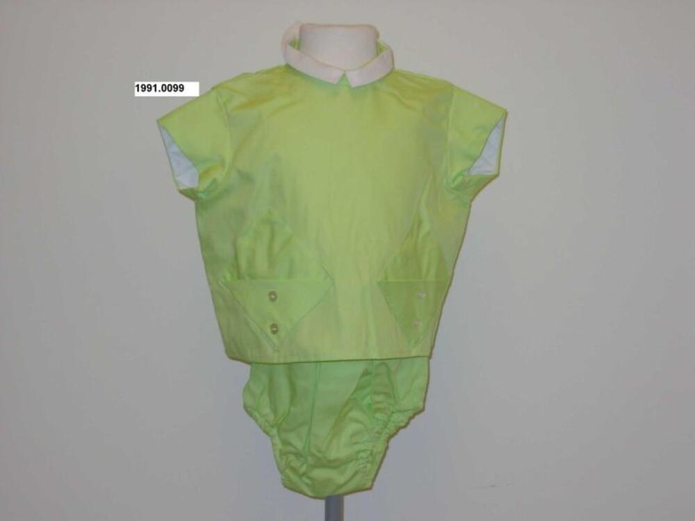 Blouse in geelgroen katoen