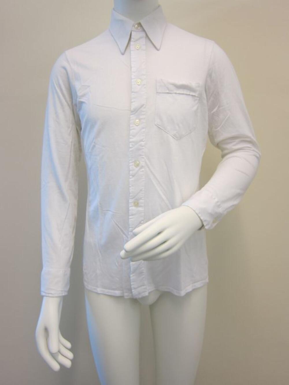 Overhemd in wit tricot