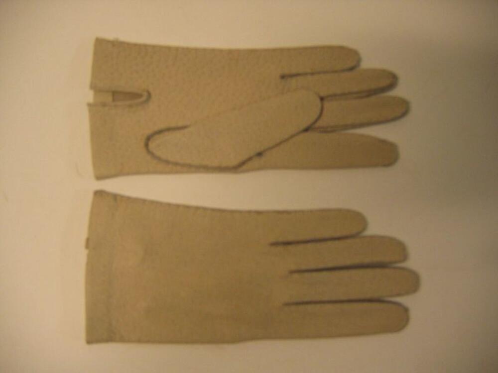 Handschoenen in ecrukleurig leer