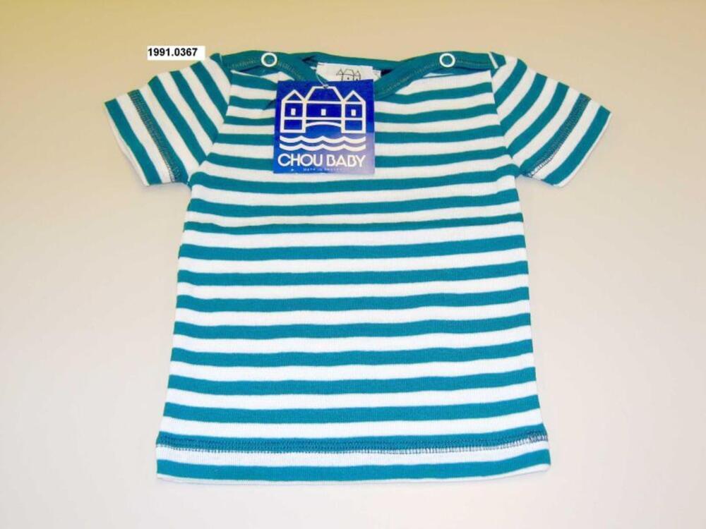 T-shirt in groene en witte strepen