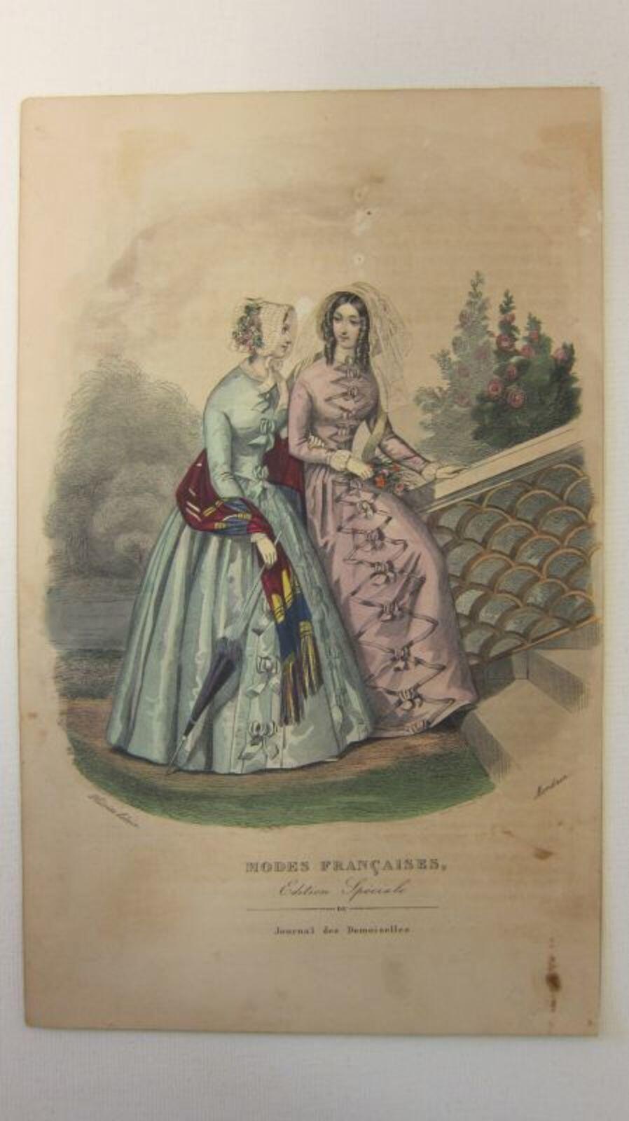 Kopergravure op papier uit Mode Françaises Edition Spécial du Journal des Desmoiselles