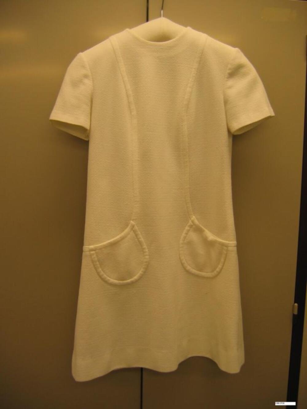 Mini-jurk in witte synthetische stof