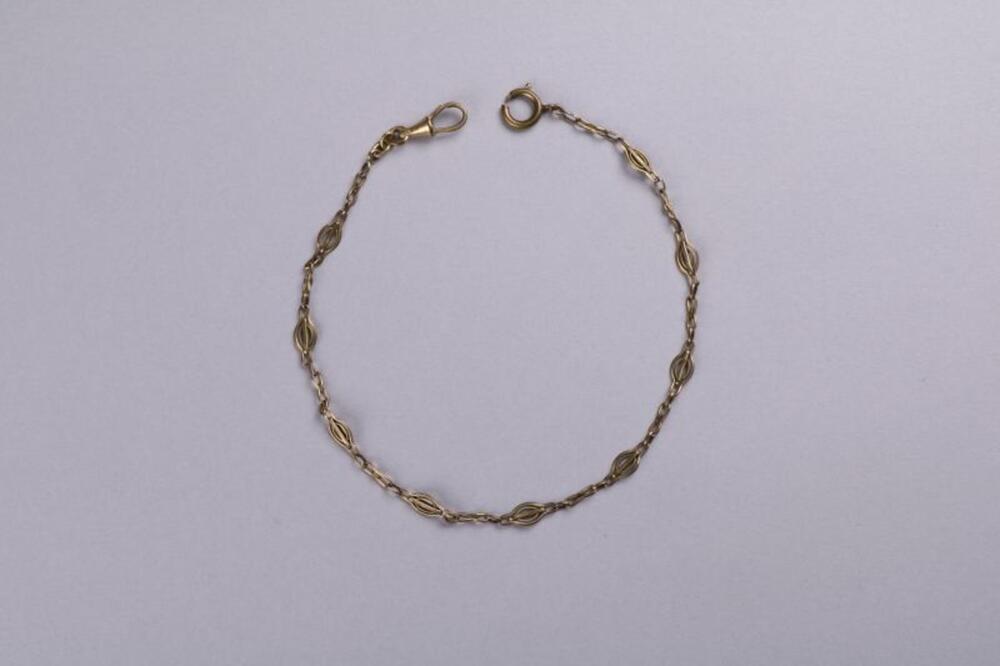 Horlogeketting in bronskleurig metaal